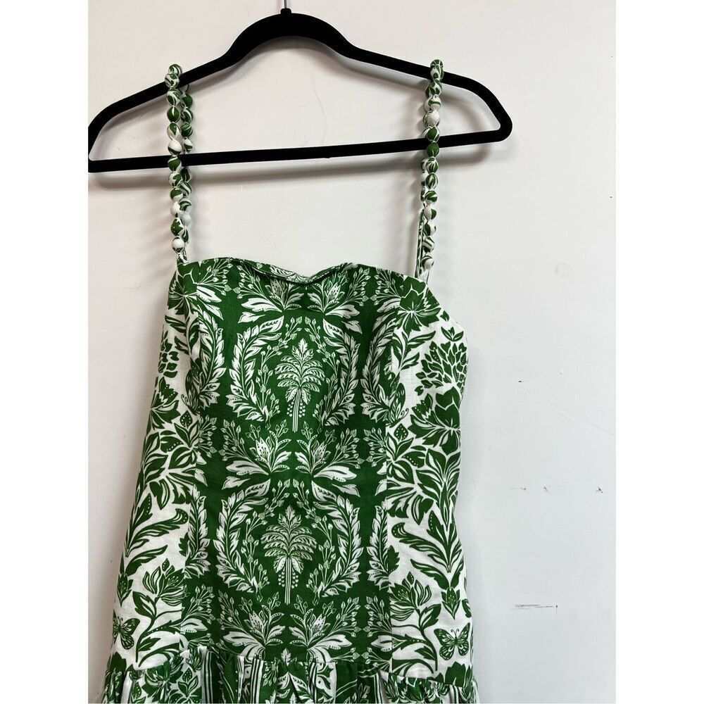 FARM Rio Women's Green White Floral Delicate Tapestry Midi Dress Size Large NWOT - Picture 8 of 12